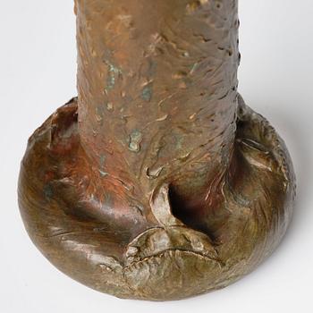 Hugo Elmqvist, an Art Nouveau patinated bronze vase, Stockholm, early 1900's.