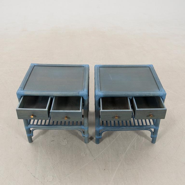 Bedside tables, a pair, DUX, 1970s/80s.