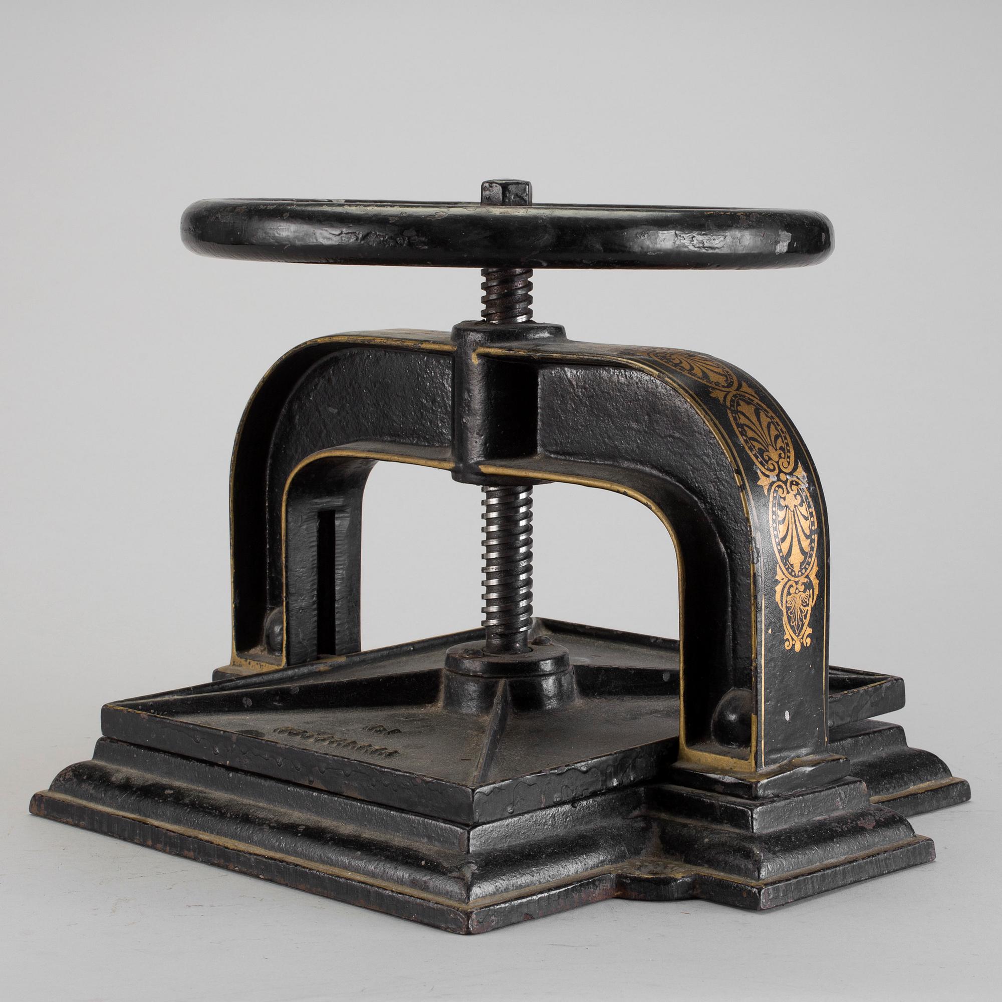 BOKPRESS, gjutjärn, No 1, Husqvarna, 1900-talets början.