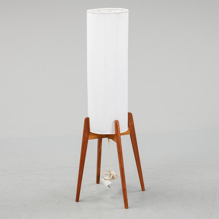 A Swedish teak and oak floor light, 1950's/60's.