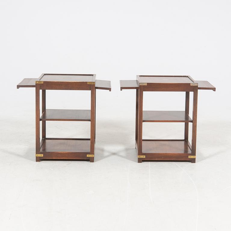 A pair of late 20th century mahogany side tables.