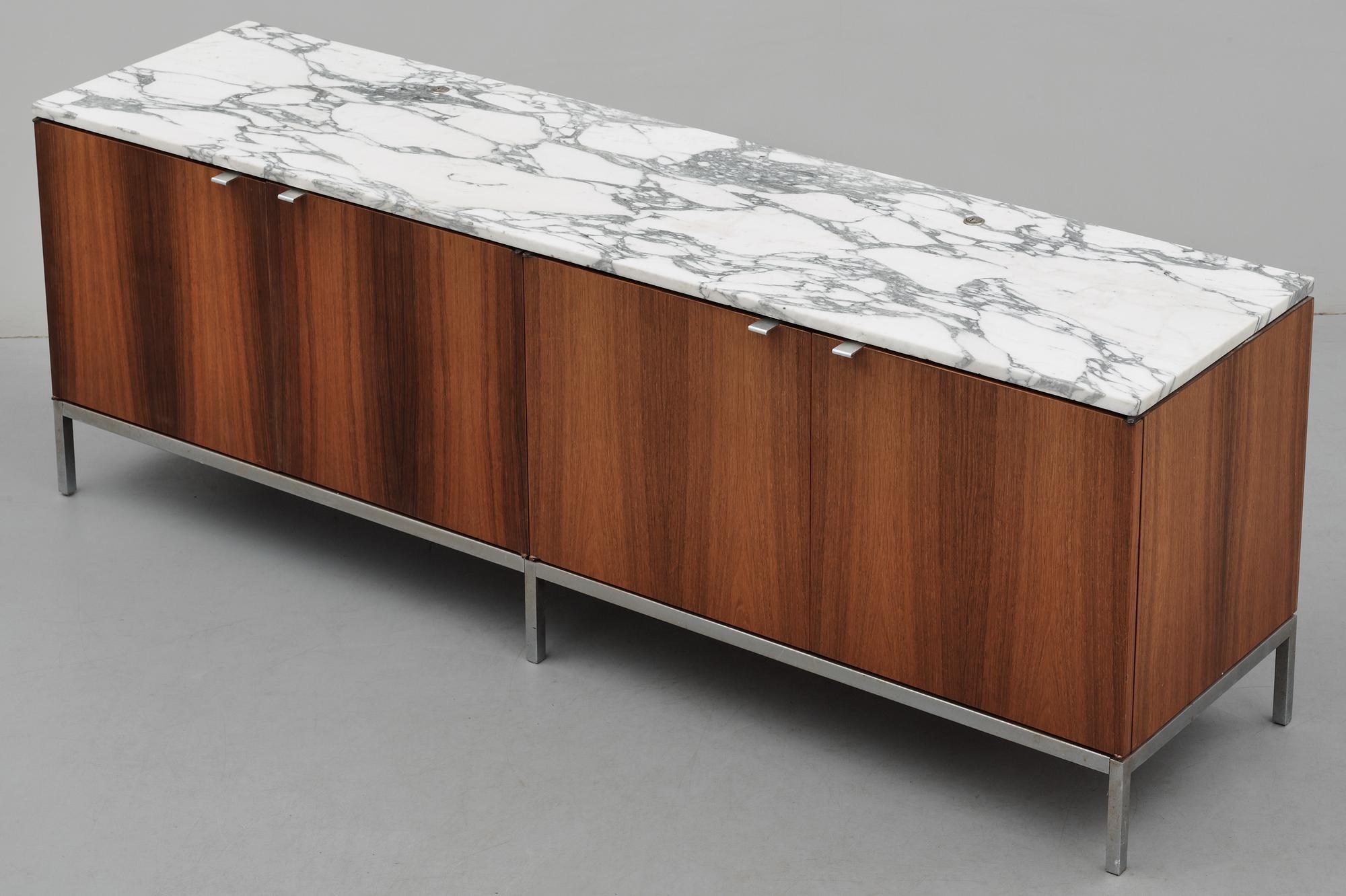 A Florence Knoll palisander and white marbel sideboard, Knoll International, USA 1960's.