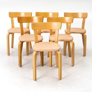 Alvar Aalto, stolar, sex stycken, modell 69, Artek, Finland, 1900-talets andra hälft.
