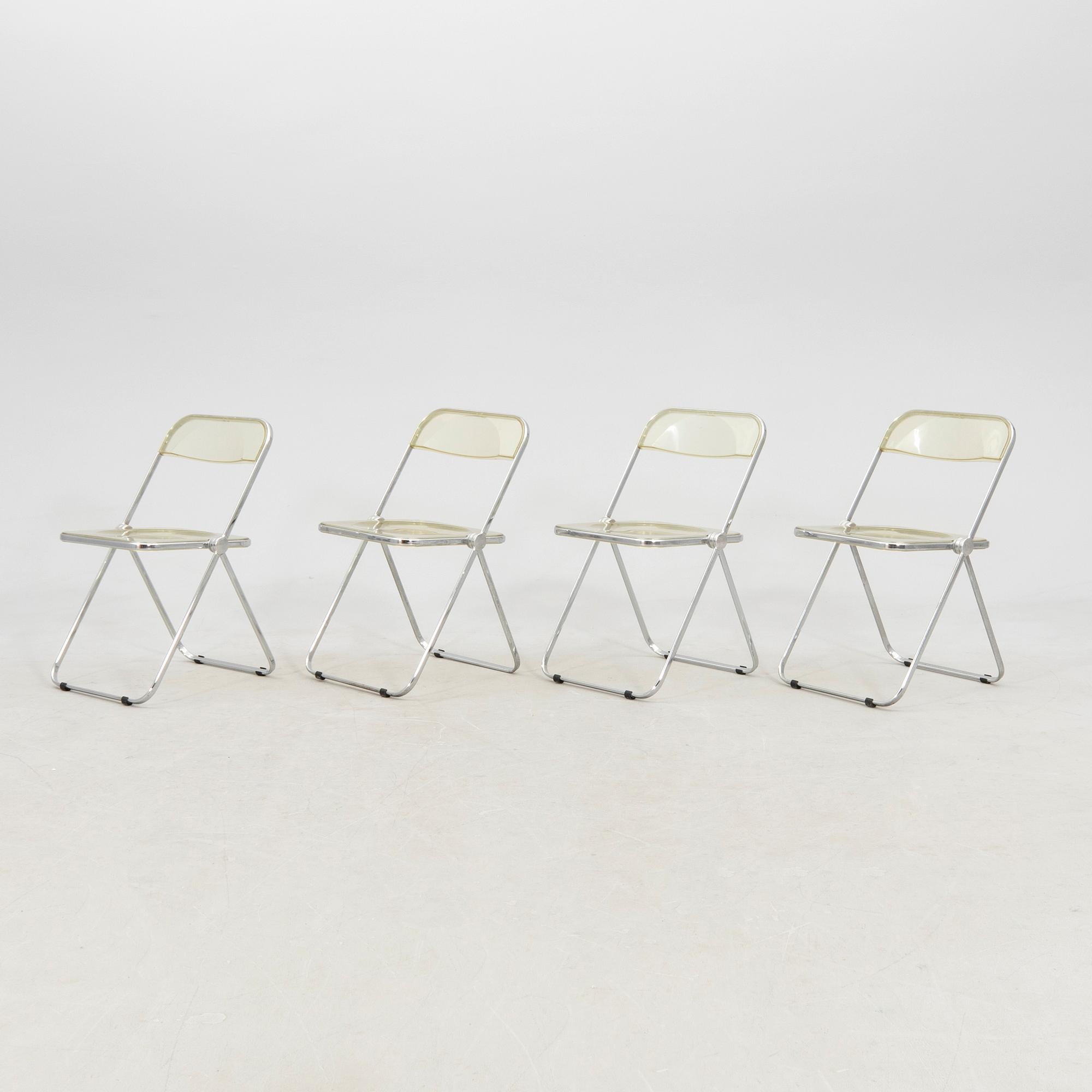 Giancarlo Piretti, fällstolar 4 st, "Plia", Castelli, formgivna 1967.