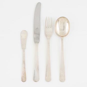 Wiven Nilsson, a silver cutlery service, Anders Nilsson, Lund, some 1955 (18 pieces).