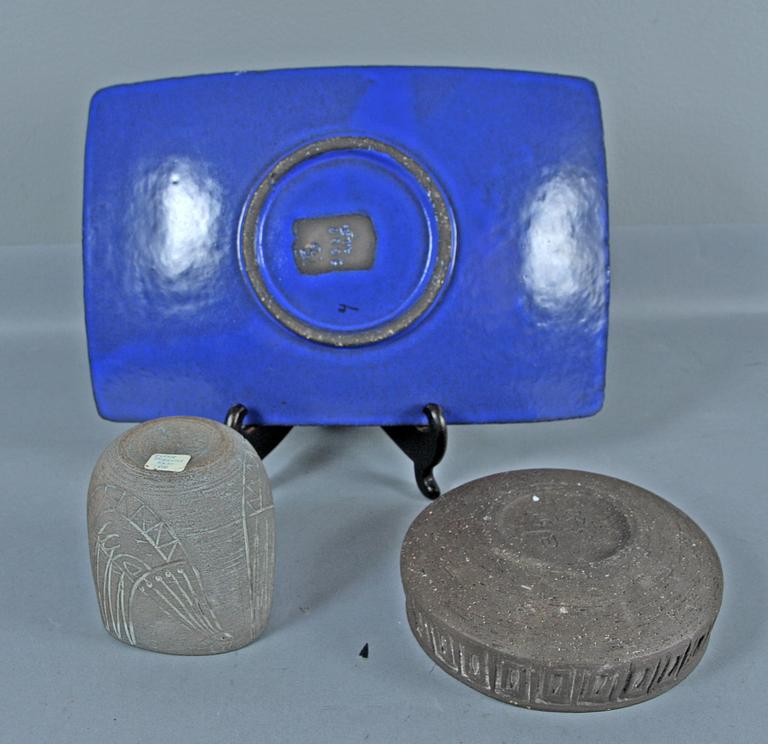 KERAMIK, 3 delar, bl a Anna-Lisa Thomson, Upsala-Ekeby.