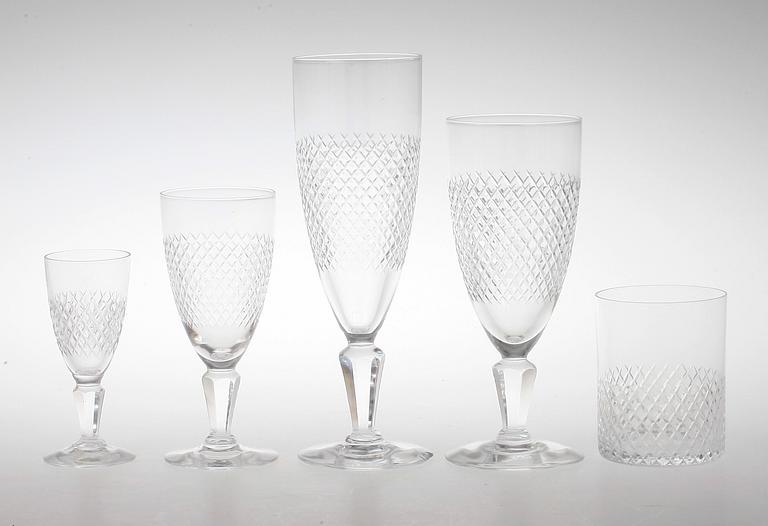 SERVIS, 54 delar, glas, "Safir",  Kosta Boda, 1900-tal.