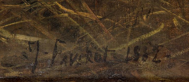 JOSEPH FAVEROT, oil on canvas, signed and dated 1882.