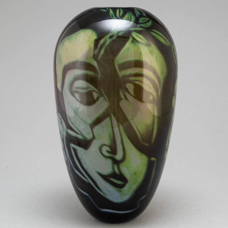 EVA ENGLUND, a 'graal' glass vase, Muraya 1990.