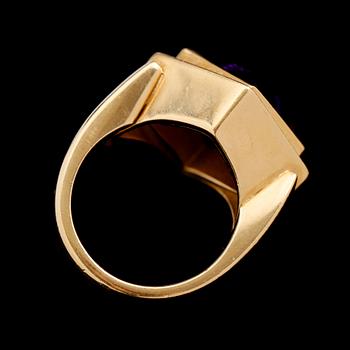 RING, 18 k guld, ametist 23.90  ct.