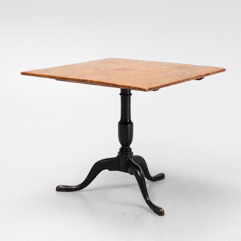 An Gustavian alder veneered table by Jacob. Sjölin (1767-1785).