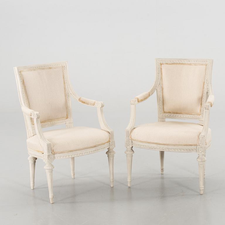 A pair of Gustavian armchairs.