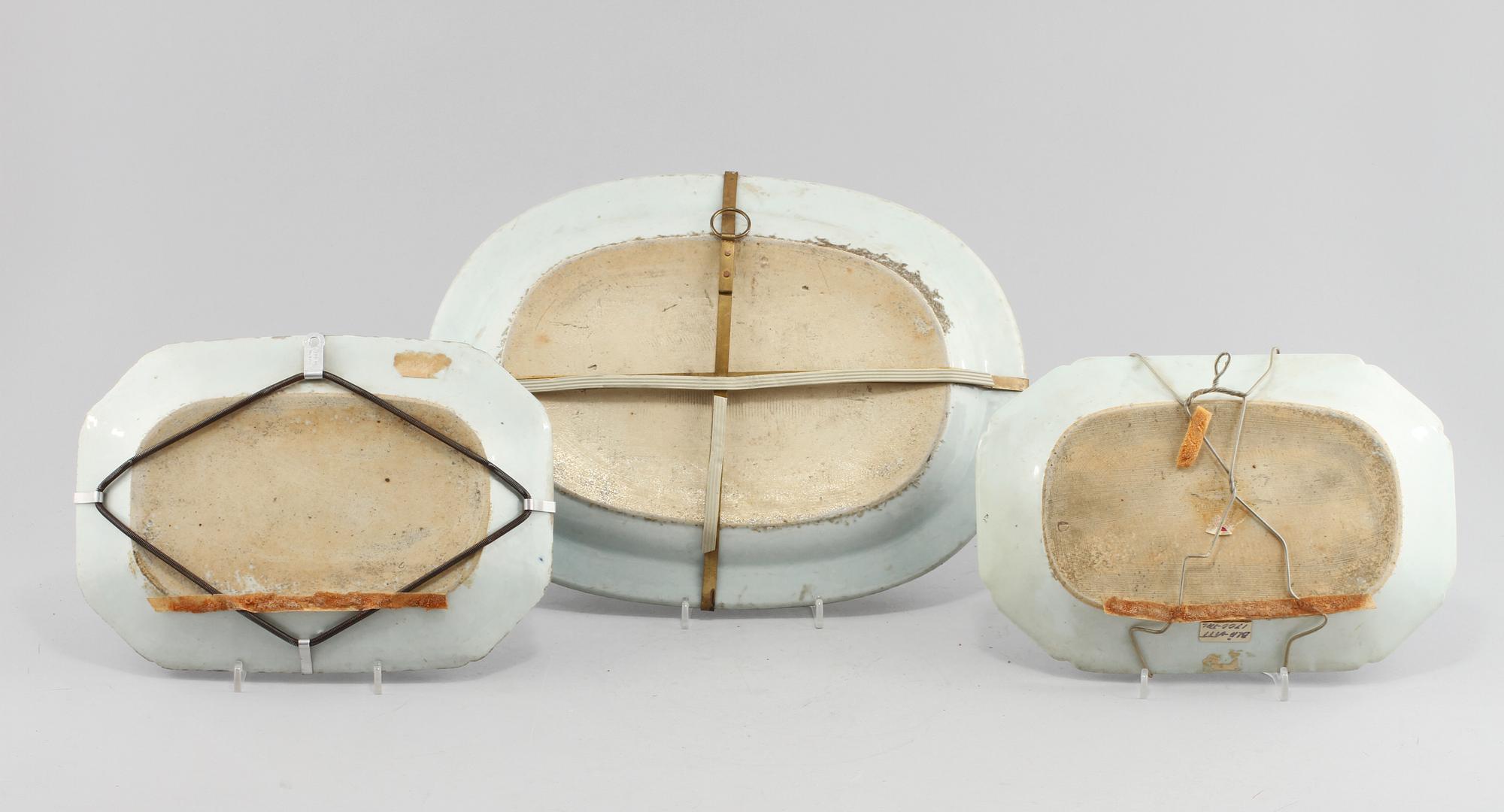 FAT, 3 st, porslin, Kina, 1700-tal.