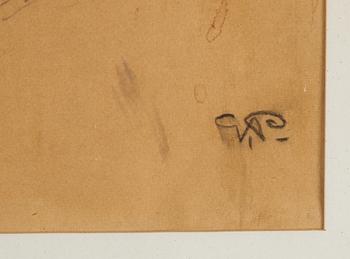 Georg Pauli, charcoal drawing, signed.