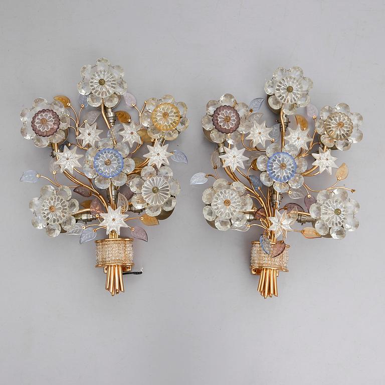 VÄGGLAMPETTER, 1 par, 1900-talets andra hälft.