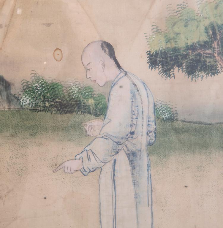 A piece of a Chinese wall paper, 18/19th Century.