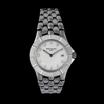 45. A Patek Philippe Neptune, ladie's wristwatch. Quartz, steel, ref. 4880.