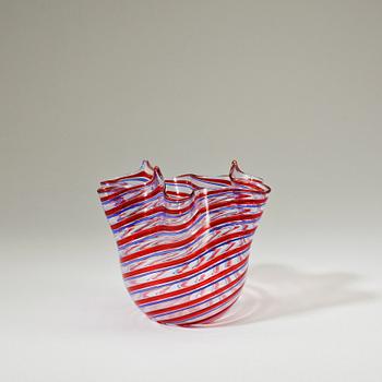 Paolo Venini · NÄSDUKSSKÅL, glas, "Fazzoletto", Paolo Venini och Fulvio Bianconi, Venini, Murano.