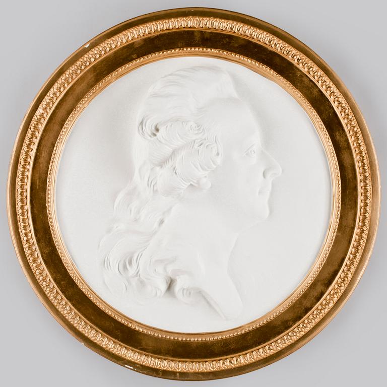 JOHAN TOBIAS SERGEL, porträttmedaljong, gips, 1900/2000-tal.