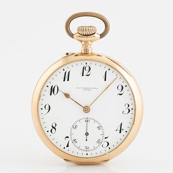 CH. F. Tissot & Fils, pocketwatch, 14K gold, 50,5 mm.