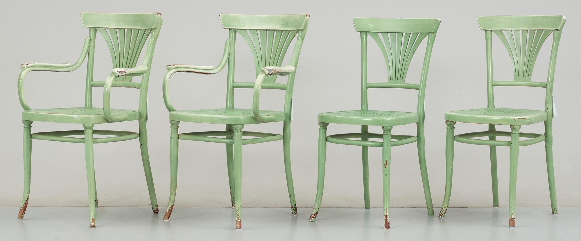 STOLAR, 4 st, Thonet, Wien, Österiket 1900-talets första hälft.