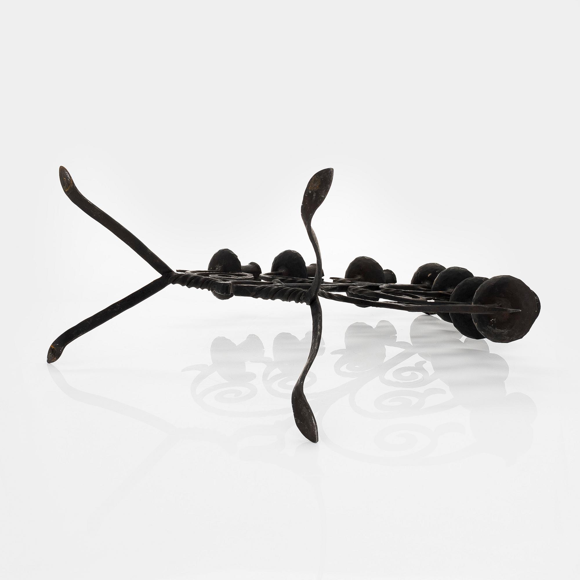 A late 1920s wrought iron candelabrum.