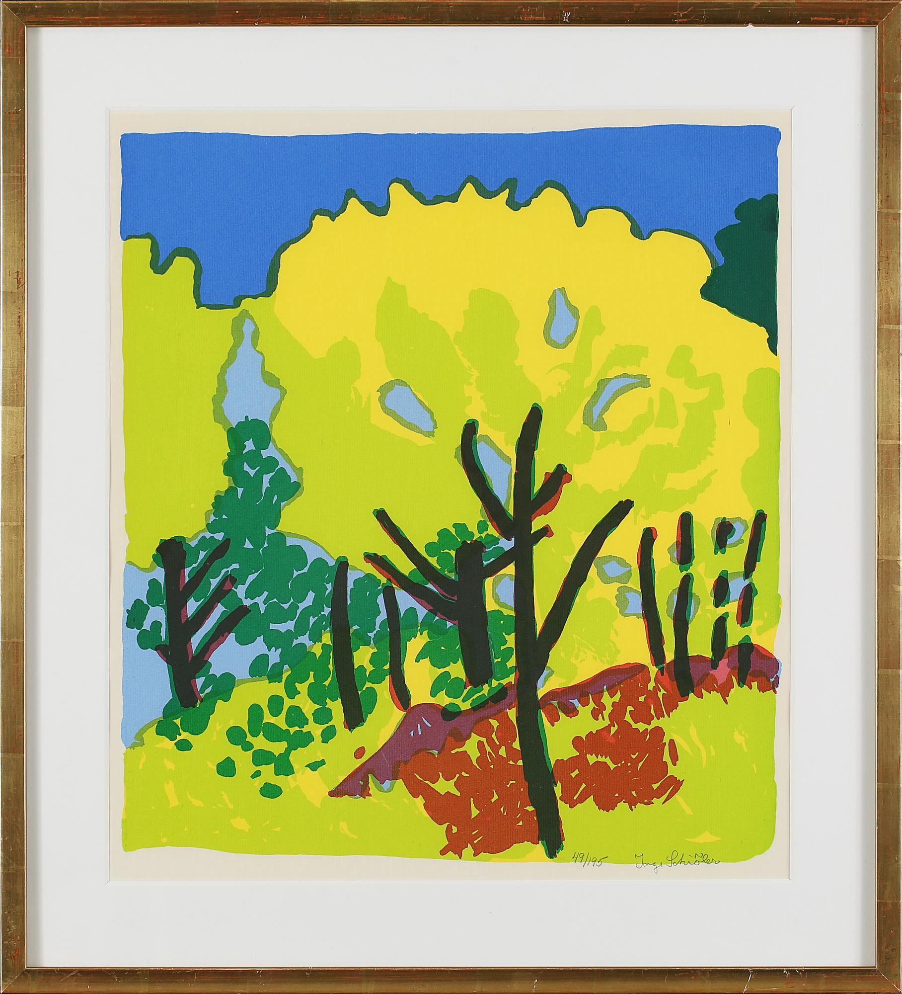 INGE SCHIÖLER, färglitografi, signerad samt numrerad 49/195.
