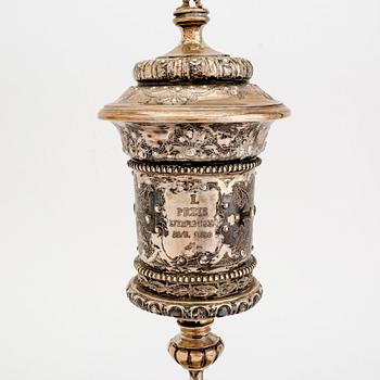 Pokal med lock, silver Österrike/Ungern 1872-1921.