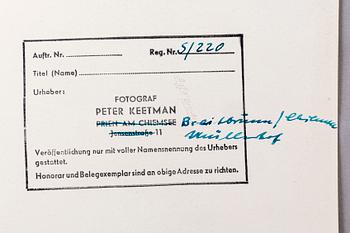 peter Keetman, photography stamped signature verso 1950/60s.