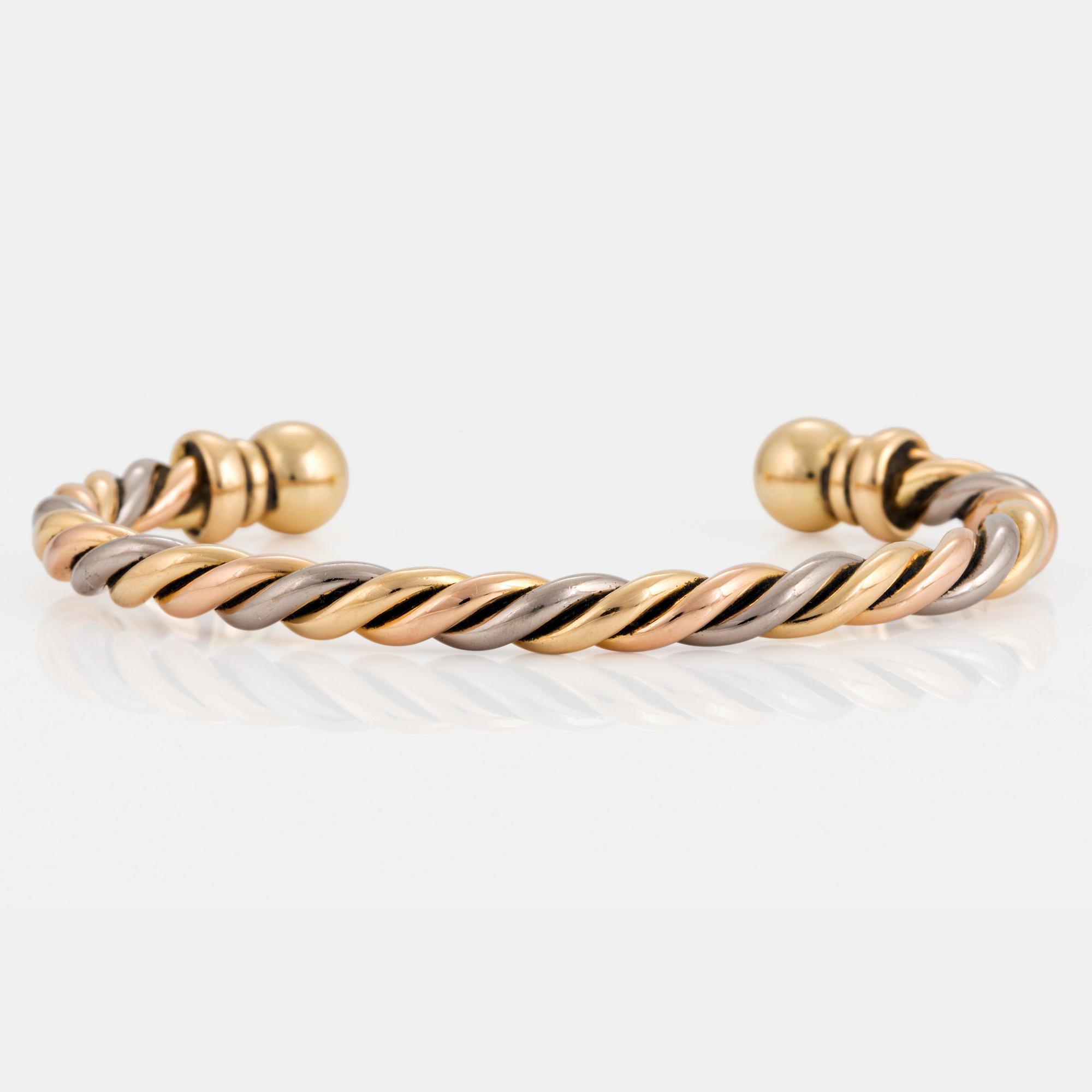 Gaudy armring 18K trefärgat guld.