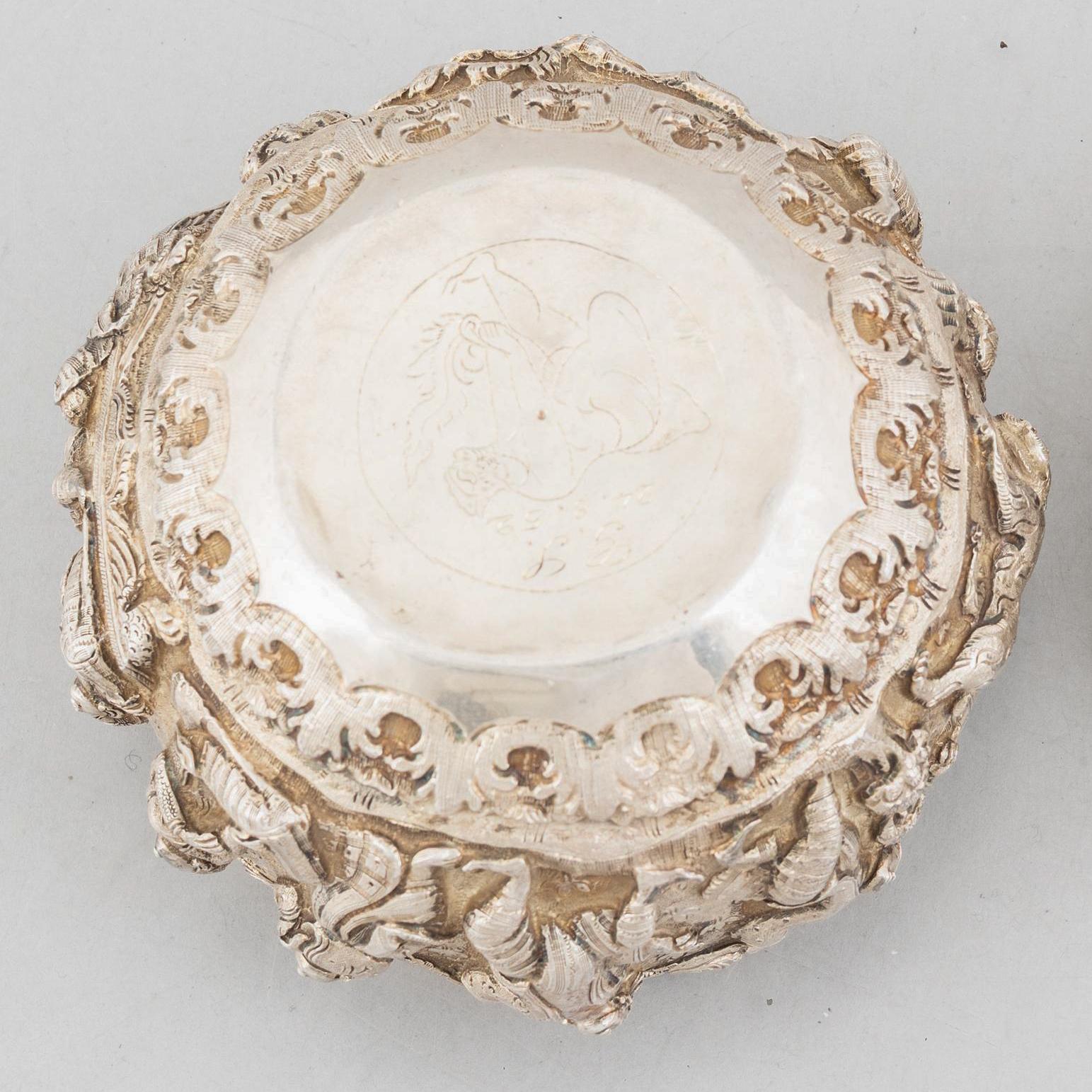 A low-grade silver Thabeik bowl, Burma, first half of the 20th century.