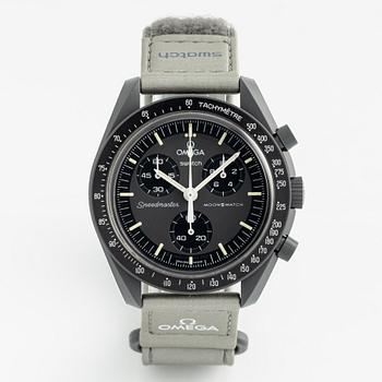 Swatch/Omega, MoonSwatch, Mission to Mercury, chronograph, wristwatch, 42 mm.