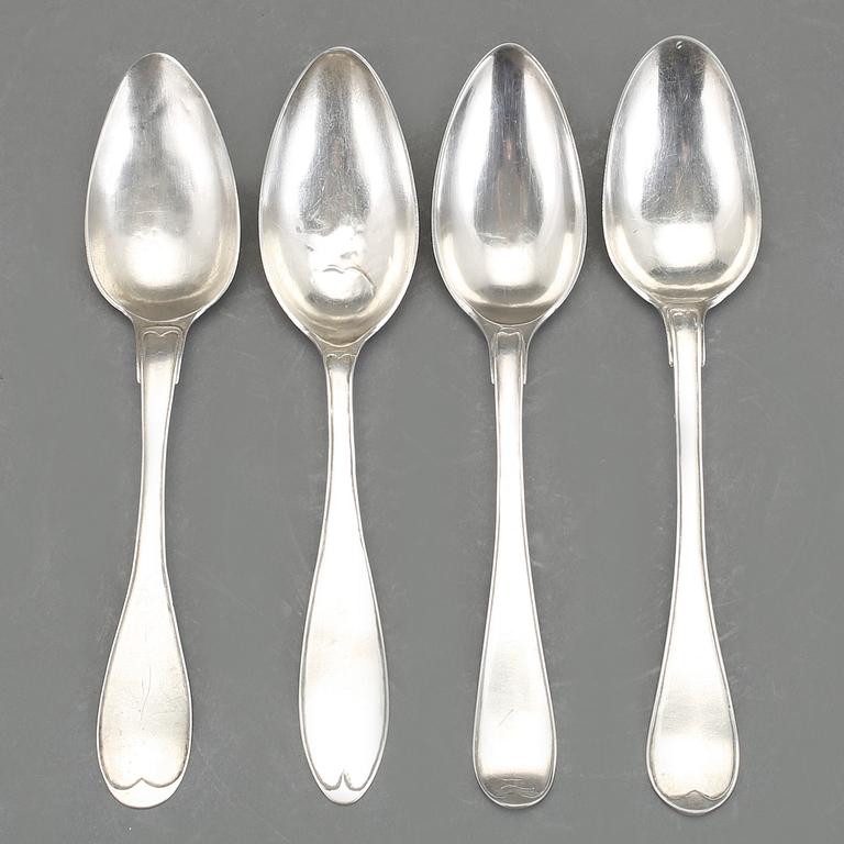 MATSKEDAR, 4 st, silver, bland annat Stephan Westerstråhle, Stockholm 1809. 1800-tal. Vikt ca 435 gram.