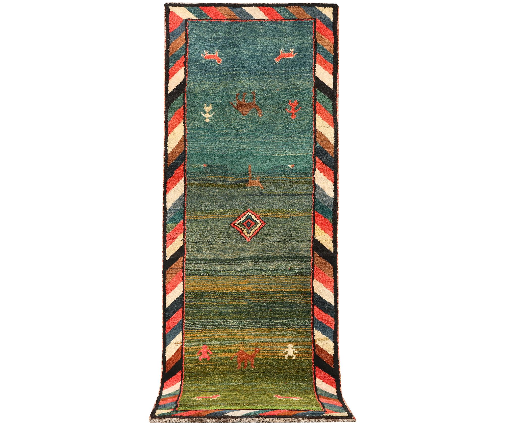 Gallerimatta, Gabbeh, ca 305 x 103 cm.