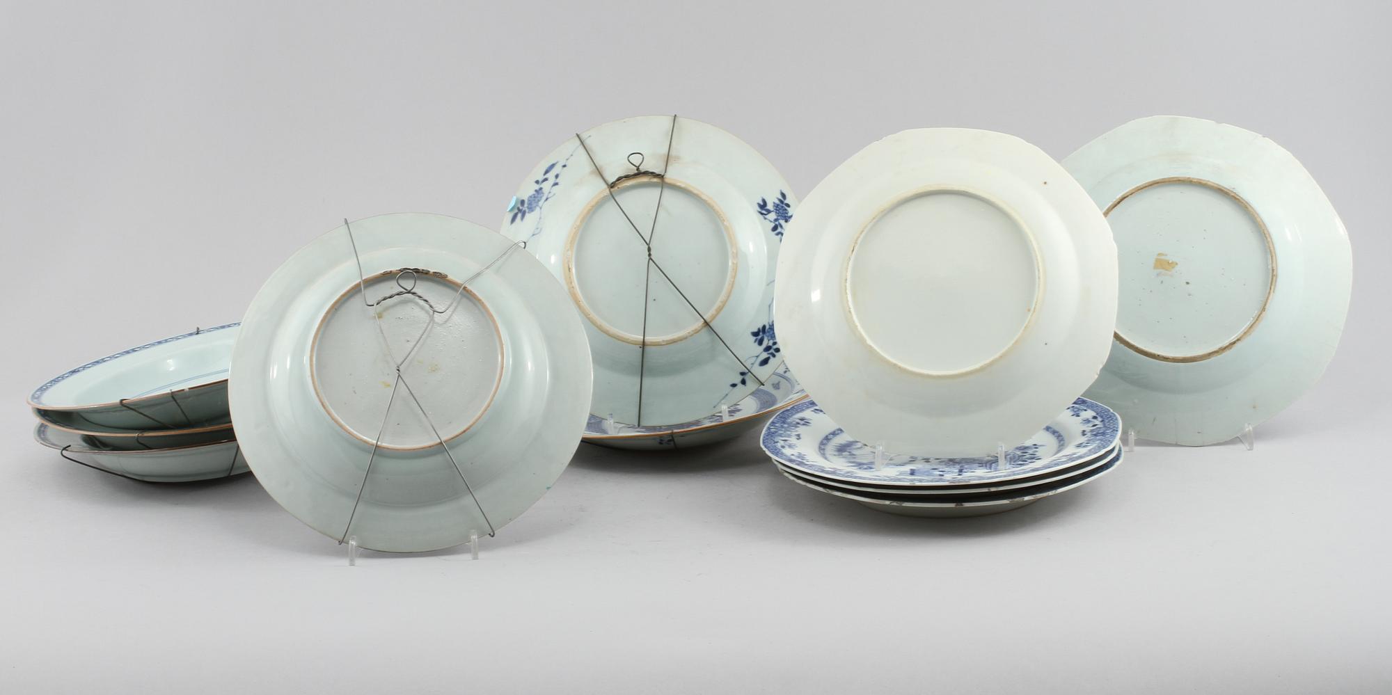 TALLRIKAR, 10 st, porslin, Kina, 1700-tal.