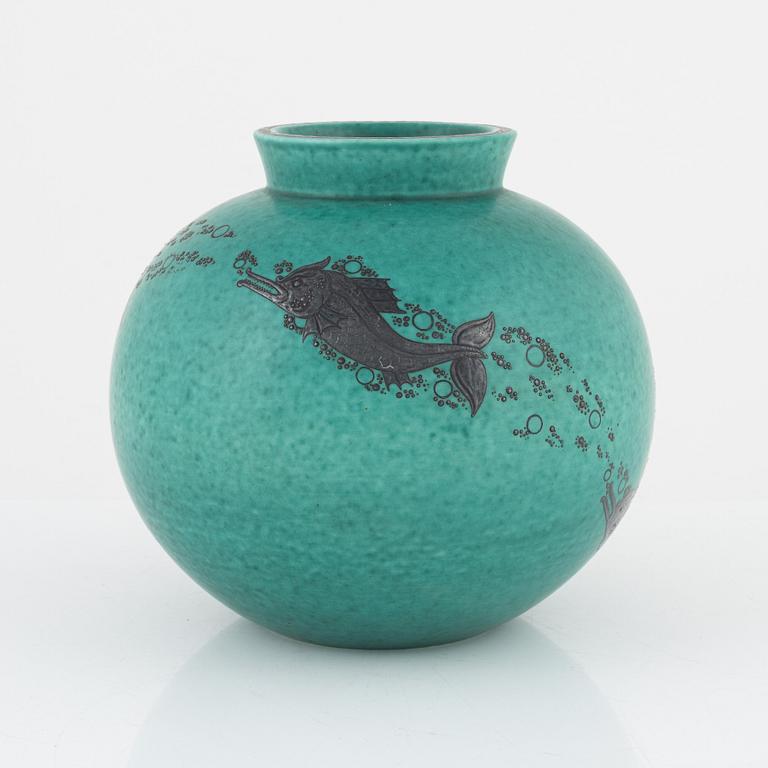 Wilhelm Kåge, an 'Argenta' stoneware vase, Gustavsberg, 1935.