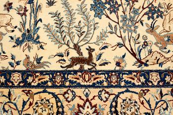 Matto, semi-antique/old Nain, part silk, ca 250,5 x 162 cm.