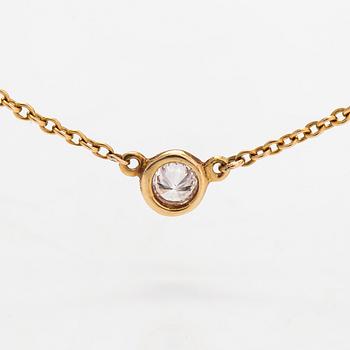 Tiffany & Co, Elsa Peretti, collier, "Diamonds by the Yard", 18K guld med en diamant ca 0.05 ct.