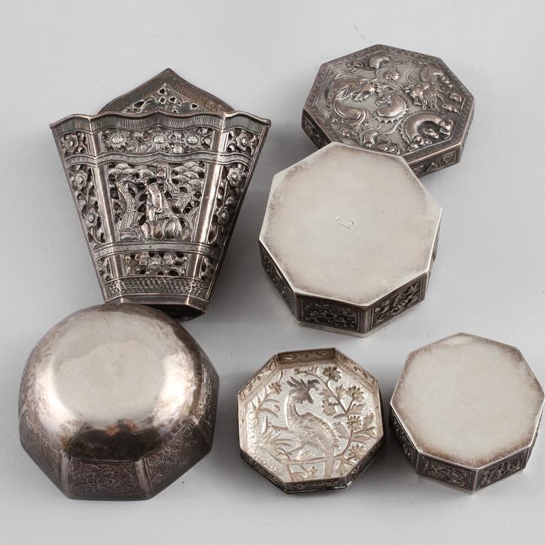 PARTI SILVER, 4 delar, 1900-tal, vikt 225 g.