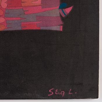 Stig Lindberg, a textile, screen print on velvet for Nordiska Kompaniet, Sweden 1960s.