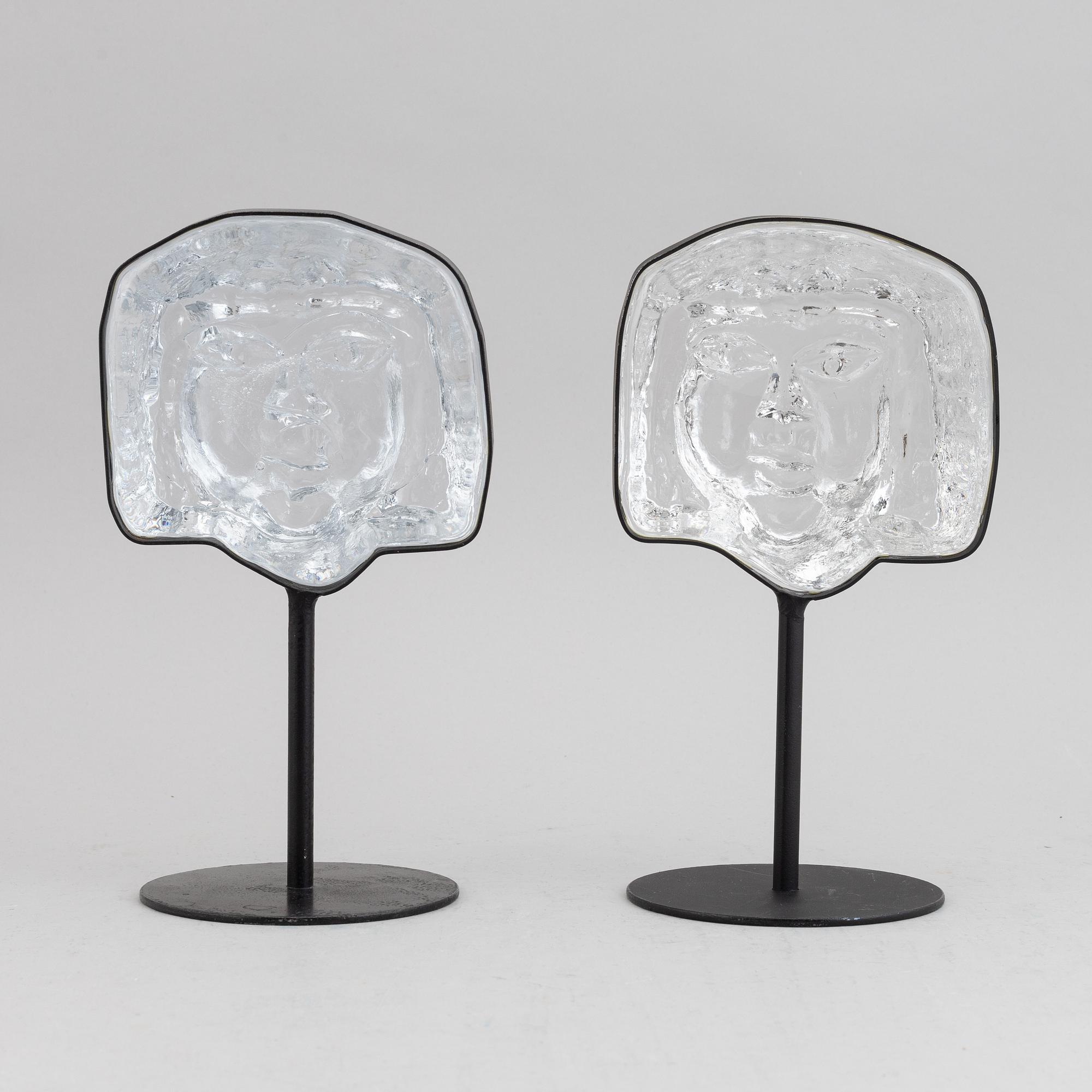 Erik Höglund, skulpturer, 2 st, glas, Boda.
