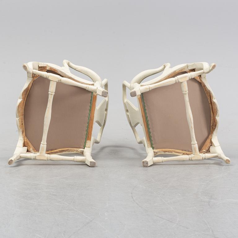 A pair of rococo armchairs, mid 18th Century.