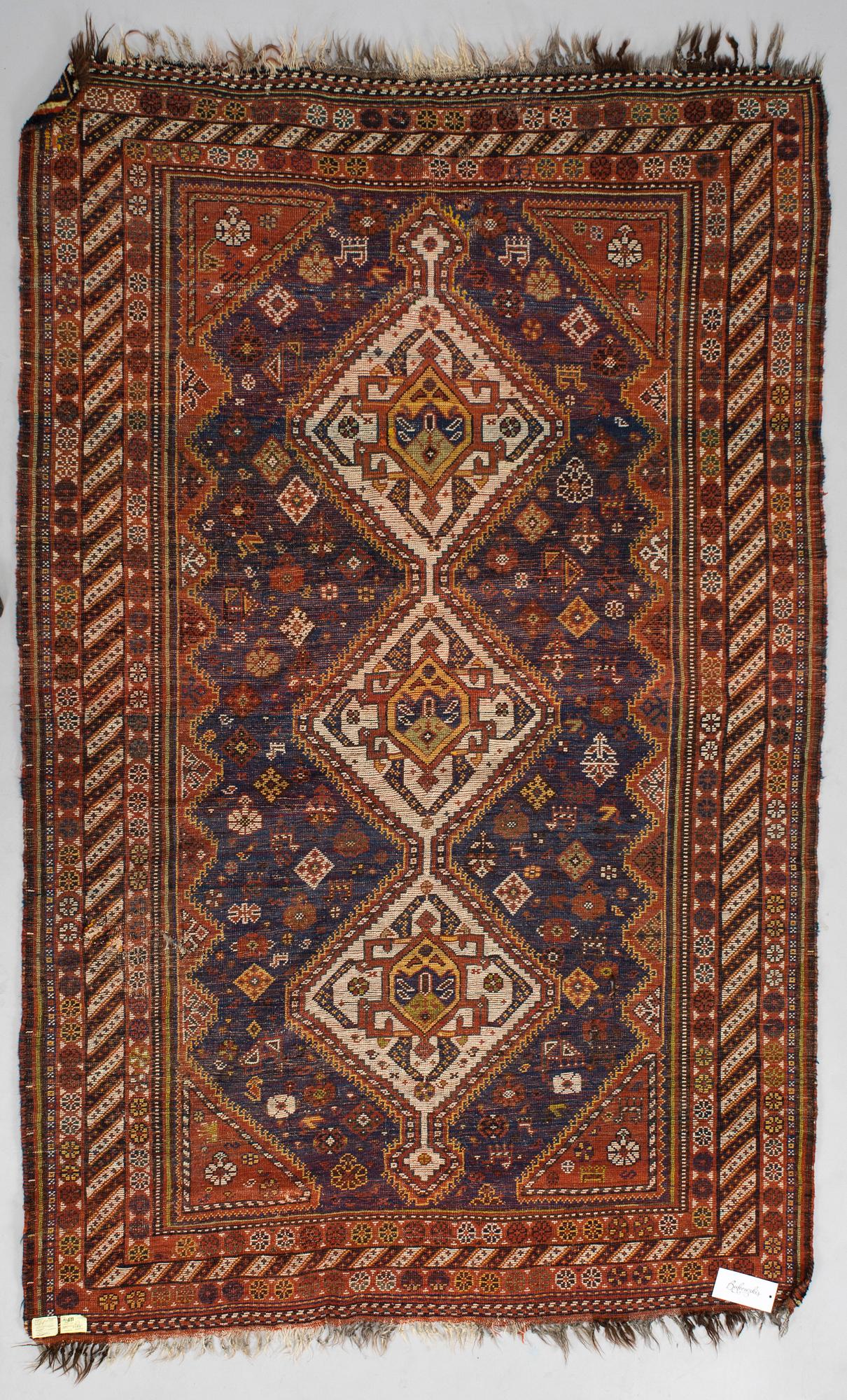 Matta, antik Qashqai, Södra Persien,, ca 201 x 130 cm.