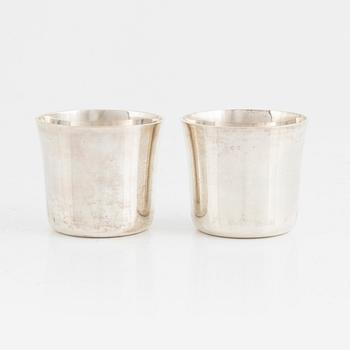 Carl Fredrik Carlman, a pair of Swedish silver cups, Stockholm 1957.