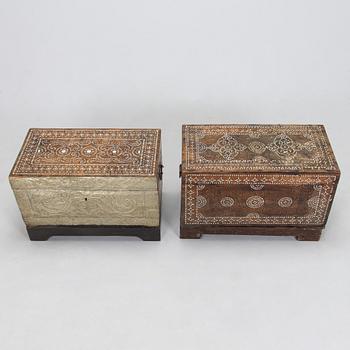 Two shell inlay chests, Philippines 20th century.