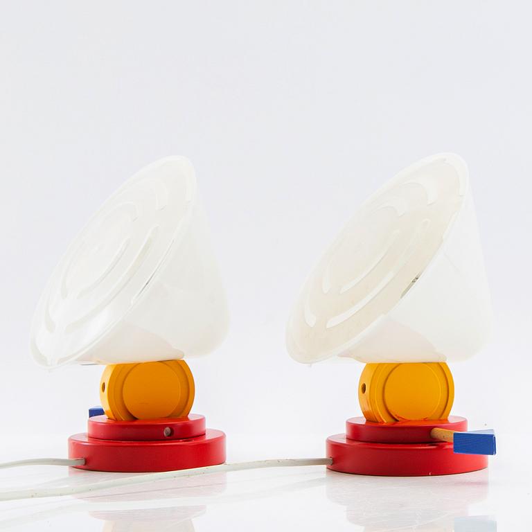 Ettore Sottsass, Wall lamps, a pair, "Stoja", IKEA, 1980s.