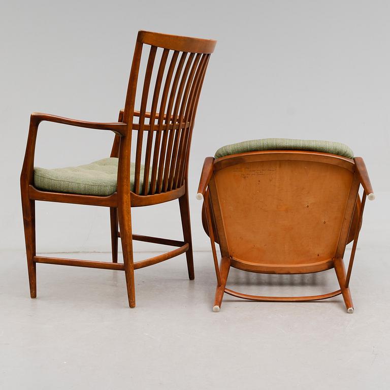 KARMSTOLAR, 1 par, Svenska Möbelfabriken, Bodafors, 1900-talets mitt.