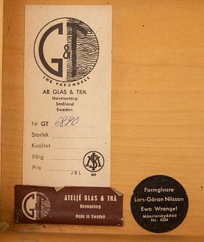 Hallmöbel/Spegel, spegel samt byrå, Glas & Trä. Hovmantorp, 1960 / 70-tal.