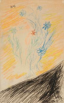 828. Carl Fredrik Hill, Blommor på sluttning.