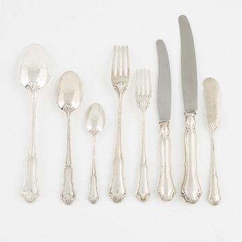A Swedish Silver Cutlery, mark of Oscar Sjögren, Gothenburg 1927-28 (90 pieces).